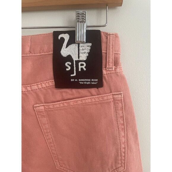 Free People x Sandrine Rose Pink High Rise Bermuda Denim Jean Shorts Sz 29 - Picture 6 of 10